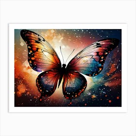 Butterfly In Space 2 Art Print