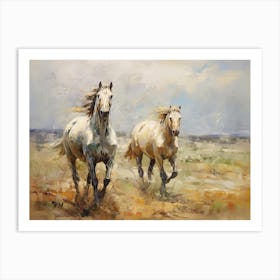 Horses Painting In Mongolia, Landscape 4 Art Print