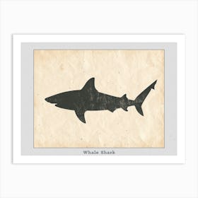 Whale Shark Grey Silhouette 5 Poster Art Print