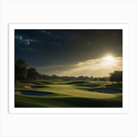 Sunset At The Golf Course 1 Art Print