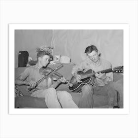 Farmer And His Brother Making Music, Pie Town, New Mexico By Russell Lee Art Print