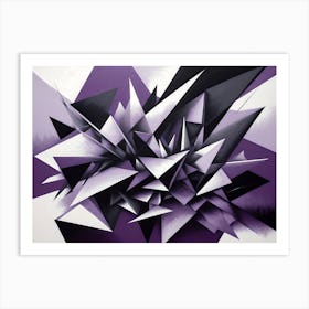 Purple And Black Abstract Painting 1 Art Print