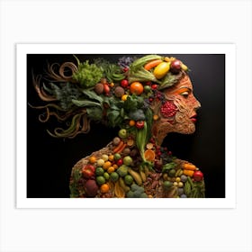 Woman Made Of Vegetables Art Print