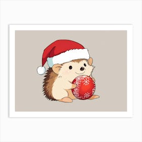 Christmas Hedgehog Art Print