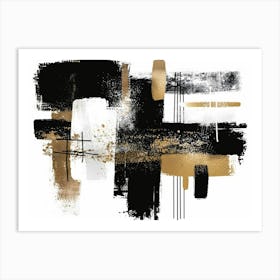 Abstract Black And Gold 6 Art Print