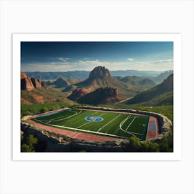 Soccer Field In The Mountains Art Print