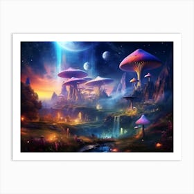 Mushroom City Art Print