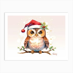 Christmas Owl 2 Art Print