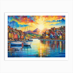 Sunset At The Harbor 2 Art Print