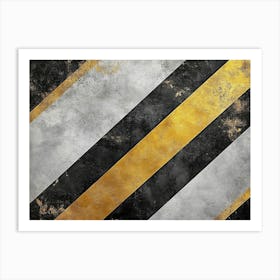 Black And Gold Stripes 1 Art Print