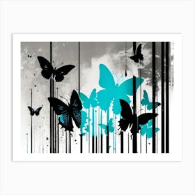 Blue Butterflies 5 Art Print