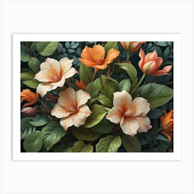 Orange Flowers Art Print