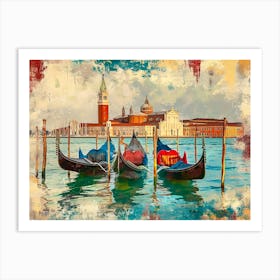 Gondolas In Venice 1 Art Print