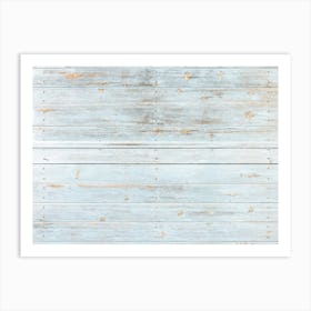 Blue Painted Wood Background Art Print