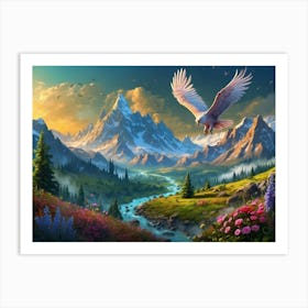 Eagle In The Mountains 1 Art Print