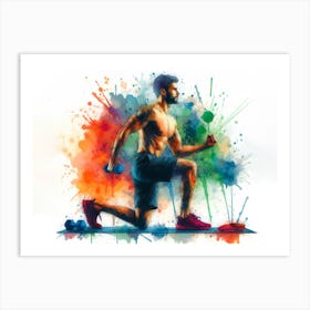 Man With Dumbbells Art Print