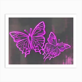 Neon Butterflies 1 Art Print