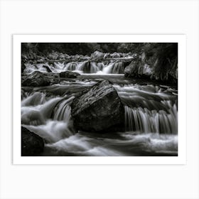 Black And White Waterfall Art Print