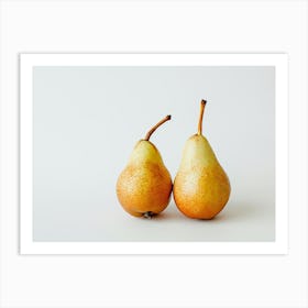 Two Pears On A White Background Art Print