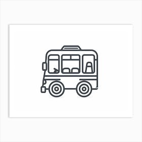 Bus Line Icon 3 Art Print