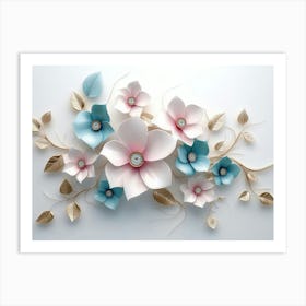 Paper Flowers 50 Art Print