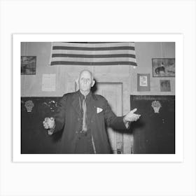 Colonel Lilly, Auctioneer At Pie Supper, Mcintosh County, Oklahoma, See General Caption Number 24 By Russell Art Print