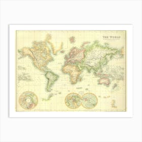 The World On Mercator's Projection. II. By G.H. Swanston, Edinr. A. Fullarton & Co. Edinburgh, London & Dublin. Engraved by G.H. Swanston, Edinburgh. 1872 Art Print