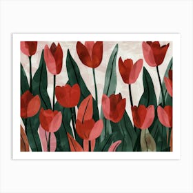 Red Tulips 15 Art Print