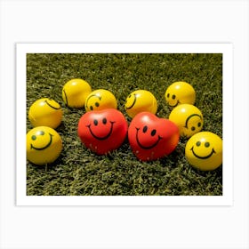 Smiley Faces On Grass Art Print