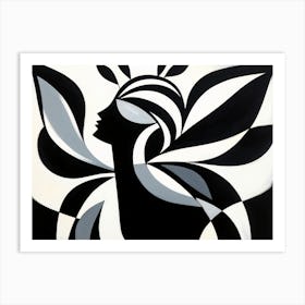 Matisse Style Abstract Female with Butterfly Wings Art Print