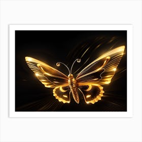 Golden Butterfly 93 Art Print