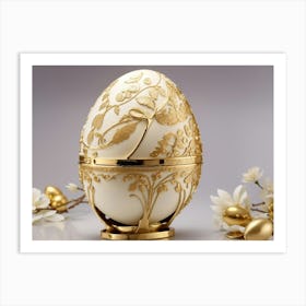 Golden Easter Egg Art Print