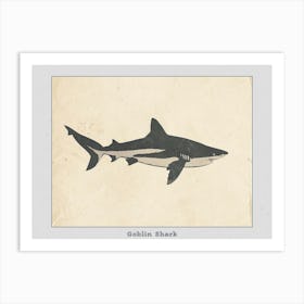 Goblin Shark Silhouette 6 Poster Art Print