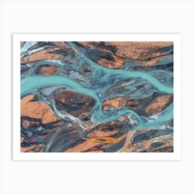 Aerial Snow Melt Rivers Art Print