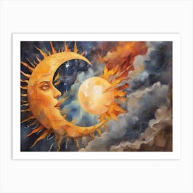 Sun and Moon 7 Art Print