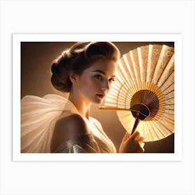 Chinese Woman Holding Fan Art Print