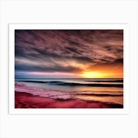 Sunset At The Beach 329 Art Print