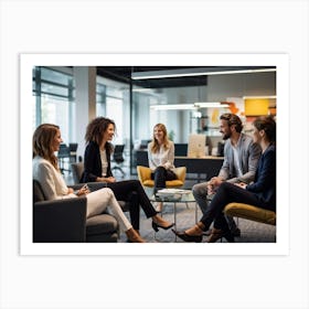 Energetic Team Of Adults Multi Cultural Melting Together In A Well Designed Modern Office Space B (3) Art Print