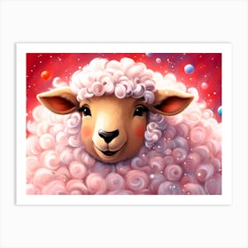 Sheep With Bubbles Art Print