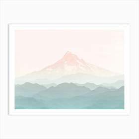 Mount Hood Pastel Sunset Art Print