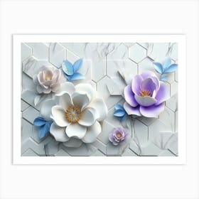 3d Flower Wall Art Art Print