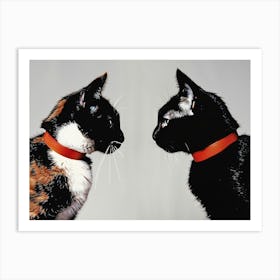 Two Cats Looking At Each Other Art Print