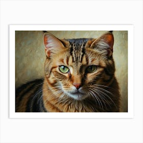 Portrait Of A Tabby Cat Art Print