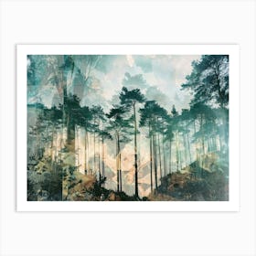 Vintage Forest Photo Collage 4 Art Print