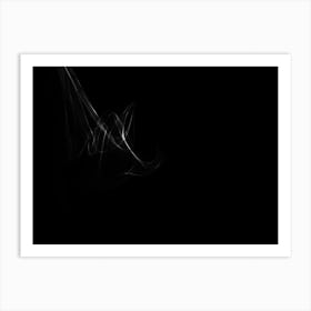 Glowing Abstract Curved Black And White Lines 4 Art Print