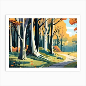 Autumn Forest Path Art Print