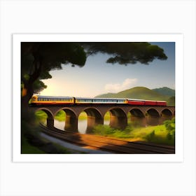 A train passes through the nine-arch bridge in Sri Lanka 4 Art Print