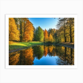 Serene Autumn Reflections 16 Art Print