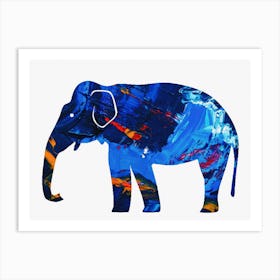 Animal Negative Space ― Blue Elephant Skin Art Print