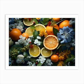 Flowers And Citrus 8 Art Print